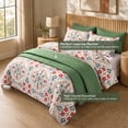 thumbnail image 2 of Regency Heights Full/Queen Comforter Set with Quilt Coverlet, 6-Piece Bed in a Bag Holiday Green Floral Bedding Set with Quilted Bedspread and Shams, Layered Bedding Bundle for All Season, 2 of 11