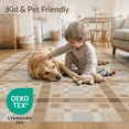 thumbnail image 4 of ODIKA 8'x10' Tan Brown Modern Geometric Plaid Checkered Washable Area Rug Contemporary Square Grid Motif with Neutral Tonal for King Size Bedroom Under Bed, Master Suite, Non-Shedding, Easy Care, 4 of 7