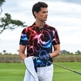 thumbnail image 3 of Balery Red And Blue Lightning Camisa Polo de Hombre con Estampado, de Manga Corta y Tejido Medio, Camisa Tipo Golf Polo-XX-Large, 3 of 6