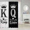 thumbnail image 2 of Black White Couple 72"Wx78"L Bath Curtain For Adults Men Women,King And Queen Crown Bathroom Curtain Mr Mrs His Her Shower Curtain Romantic Valentine'S Day Gifts Bathroom Accessories, 2 of 6