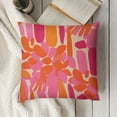 Fsmy Pink and Orange Throw Pillow Covers Hot Pink Retro 70s Paint Brush