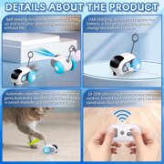 Interactive Cat Toy for Indoor Cats, Interactive Cat Toy with 2-Speed Remote Control,Remote Control Cat Toy, USB Rechargeable Automatic Cat Exercise Toys for Bored Indoor Adult Cats Kittens