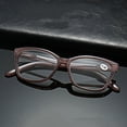 thumbnail image 4 of 3 Pairs of Womens Square Oversized Square Reading Glasses 2.00 Mens Wood Grain Classic Spring Hinge Readers +2.00, 4 of 4