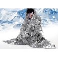 thumbnail image 4 of 3 uds. De mantas de emergencia, película de Mylar reflectante plateada alta, lámina de lámina de protección térmica, manta para acampar y senderismo Afortunado Sencillez, 4 of 4