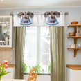thumbnail image 3 of Yayeee Kitchen Valance Rod Pocket 54" x 18" Living Room Window Curtain, Gray Cute Dog Artist, 3 of 6