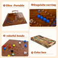 thumbnail image 4 of Grhonior Folding Wooden Wahoo Board Game Set Burnt Color 6 Player Integrated Accessory Storage 1 Pack Large 21 Inch, 4 of 9