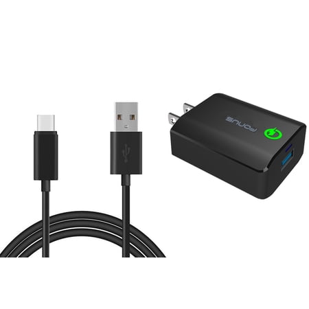 For TCL 40 XL/XE/X/NxtPaper - Home Charger 18W Fast 6ft USB Cable Type-C Quick Charge Travel