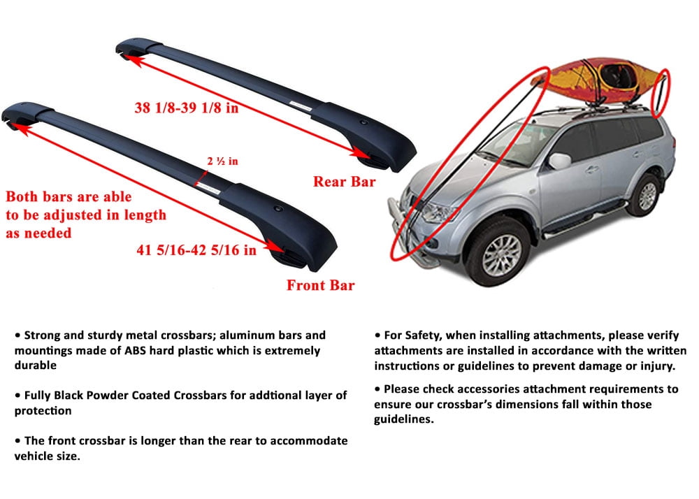 BrightLines Customized Crossbars Roof Racks Compatible with 2021-2026 Ford Bronco Sport Base & Big Bend Models a Set of 2pcs, Black Aluminum Top Cargo Rack