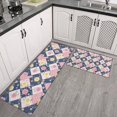 thumbnail image 2 of Pioneer Flower Floral Print Pattern Kitchen Rugs Sets Of 2, Anti Fatigue Non Slip Washable Floor Mats for Kitchen Sink Laundry, 17X30 Inch + 17X47 Inch, 2 of 6