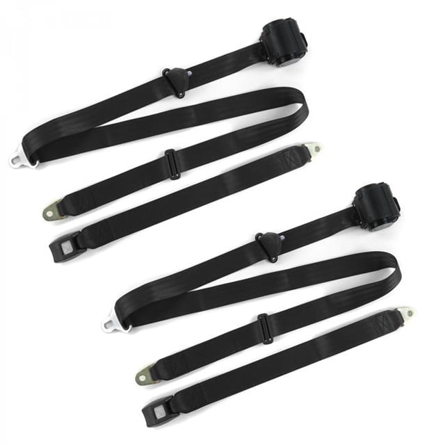 Kit de Ceinture de Sécurité à Godet Rétractable Noir à 3 Points Standard 1941-1946 - 2 Ceintures