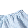 thumbnail image 3 of FRSASU Girl's Summer Gingham Bubble Pants Casual Plaid Elastic Waist Long Bloomers Trousers Lounge Bottoms Sweatpants Light Blue, 3 of 5