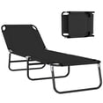 thumbnail image 1 of Outsunny Chaise Longue Pliante, Chaise de Bronzage avec Dossier Réglable, Noir, 1 of 8