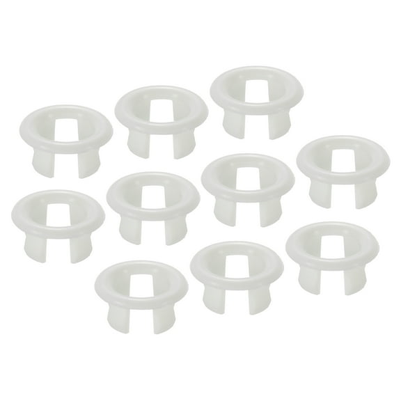 Uxcell Overflow Ring, Sink Round Cover Plastic Insert in Hole Round Caps for Kitchen Bathroom, White 15Pcs