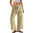 thumbnail image 5 of YUTK Women's Wide Leg Palazzo Lounge Pants with Pockets Light Weight Loose Comfy Casual Pajama Pants Khaki XXL, 5 of 8
