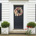 thumbnail image 4 of TVYTYAT Tulip Wreath with Bows - 18" Spring Door Decor for Valentine's Easter, Faux Floral Hanging for Home Wall Party Decorations, 4 of 6