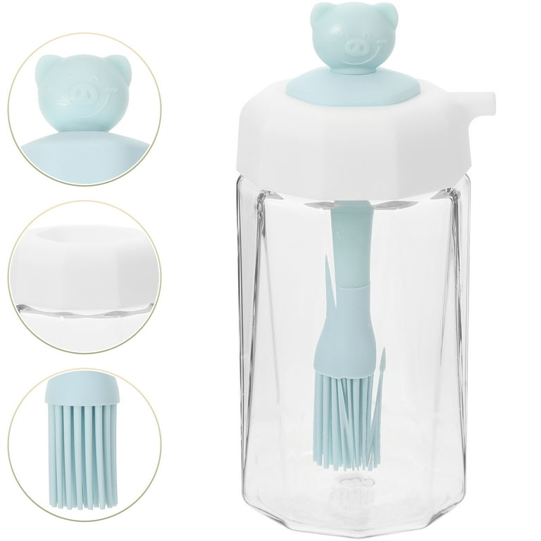 1pc Random Color Silicone Oil Bottle With Brush, Daily Oil Dispenser Bottle  With Barbecue Brush For Kitchen
