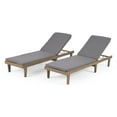 thumbnail image 5 of Teresa Outdoor Modern Acacia Wood Chaise Lounge, Set of 2, Gray and Dark Gray, 5 of 6