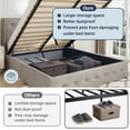 thumbnail image 5 of Allewie Queen Size Lift Up Platform Storage Bed Frame with Button Tufted Wingback Headboard, Light Beige, 5 of 12