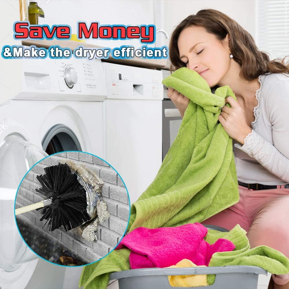 Dryer vent brush cleaner 30 ft , Dryer vent cleaning kit,Flexible Dryer vent cleaner Tool for Easy Cleaning, Lint Remover kit