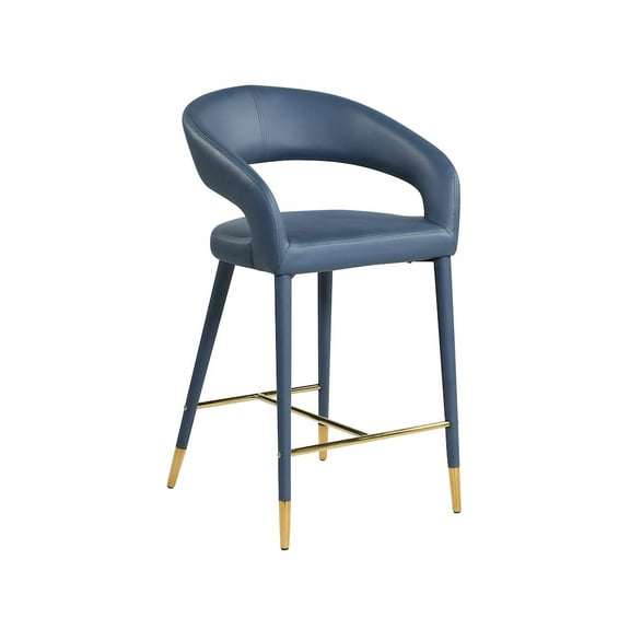 Meridian Furniture Destiny Navy Vegan Leather Stool
