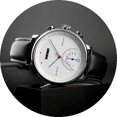 thumbnail image 2 of Men’s Black Leather Strap Analog Watch, 2 of 3