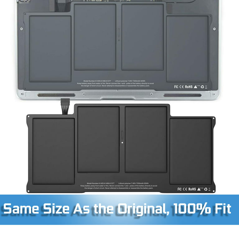 Total Micro Battery, Apple MacBook Air 13 A1466, AA1369 - 54WHr