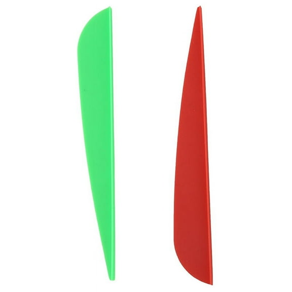 100Pcs Arrows Vanes 4 Inch Plastic Fletching for Diy Archery Arrows - 50 Pcs Green & 50Pcs Red