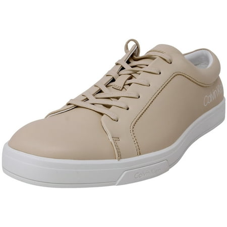 Calvin Klein Men's Bevan Smooth Calf Leather Light Sand Ankle-High Sneaker - 10.5M