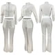 thumbnail image 5 of Conjunto informal de 2 piezas para mujer, chándales, pantalones acampanados de cintura alta, conjuntos de entrenamiento con bolsillos Fokelyi WMZL-2183-58, 5 of 6