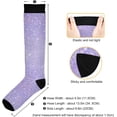 thumbnail image 3 of FREEAMG High Elasticity Compression Socks, High Knee Socks Adult Universal Leisure Relieve Fatigue,Shiny Glitter Lavender Travel Daily with Running (2 Pair), 3 of 7