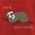 thumbnail image 2 of Girl's Lost Gods Christmas Wake Me Sloth  Graphic Tee Red Medium, 2 of 5