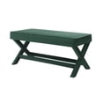 thumbnail image 6 of GZXS Modern Accent Bench with X-Frame Base, Upholstered Velvet Ottoman Stool with Padded Seat, Comfy Bedroom End of Bed Bench, 42"L x 20"W x 20"H (Green), 6 of 7