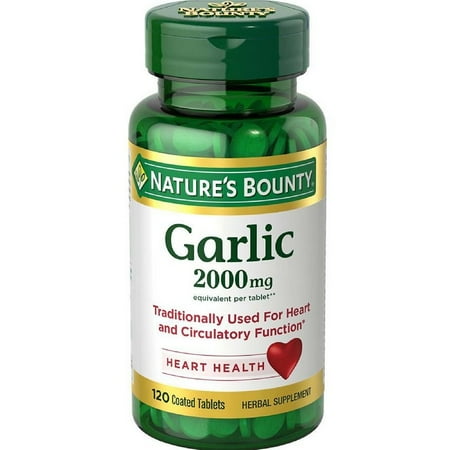 Nature's Bounty Garlic 200mg Herbal Supplement, Gluten Free, 120 ct, 2 Pack