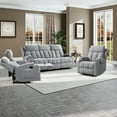 thumbnail image 4 of Bonzy Home 3 Pieces Recliner Sofa Furniture Set, Manual Recliner with Massage and Heat, Loveseat Recliner Chair and 3 Seat Reclining Couch Set for Living Room, Light Gray(Recliner+Loveseat+Sofa), 4 of 5