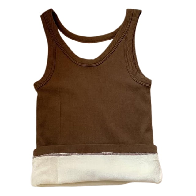 Ropa interior con forro térmico para mujer, camiseta sin mangas, chaleco de capa base cálida