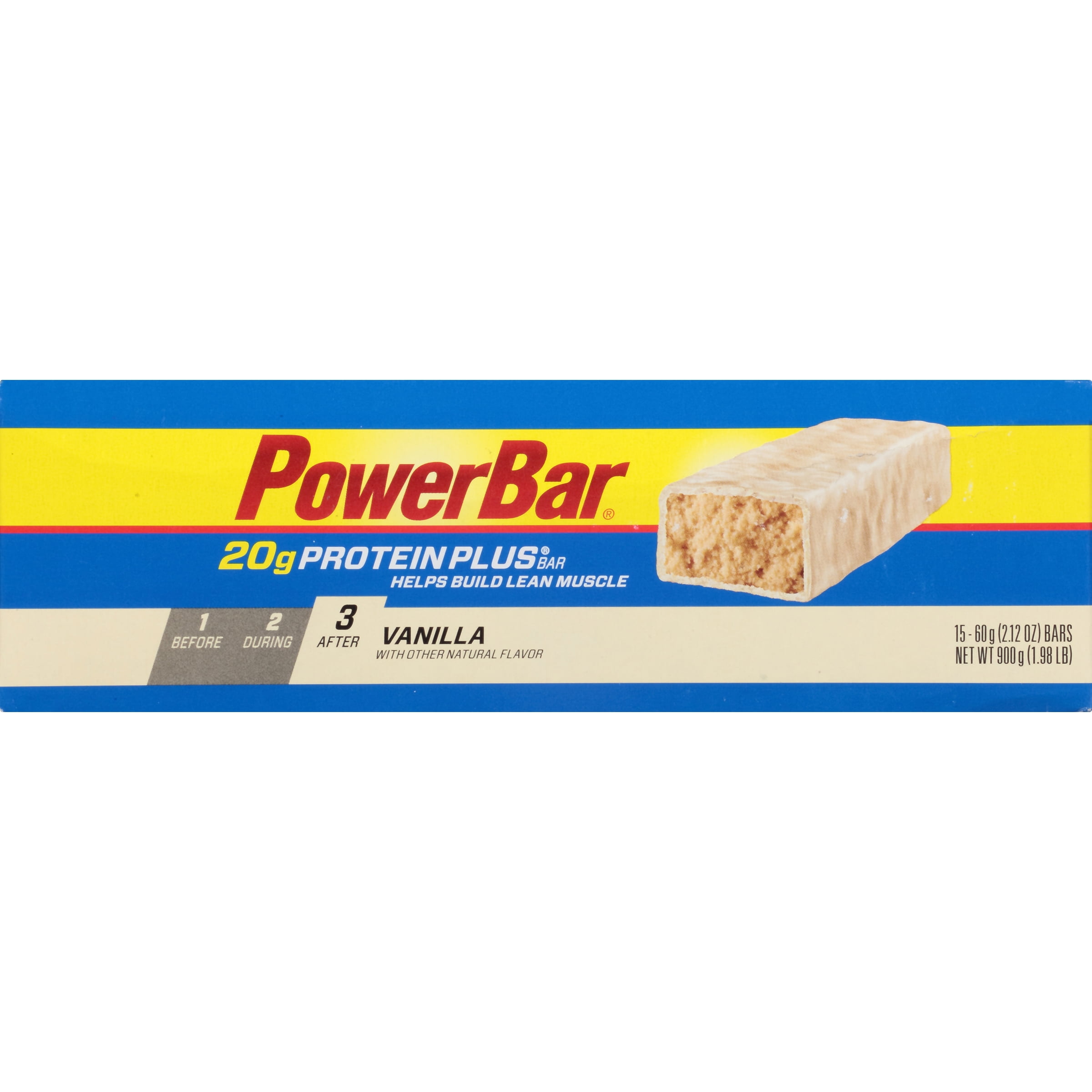 PowerBar Protein Plus Bar, Vanilla, 20g Protein, 15 Ct