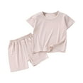 thumbnail image 1 of 6 m-7 A Ensembles de Pyjama pour Bébés Garçons Filles Tout-Petits Doux Confortables Col Rond Manches Courtes et Shorts Vêtements de Nuit Pyjamas 2 Pcs Pjs Bleu, 1 of 4