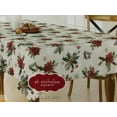thumbnail image 3 of St Nicholas Square Botanical Poinsettia Holly Tablecloth, 60x102 Ob Table Cloth, 3 of 3