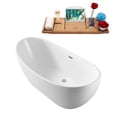 thumbnail image 7 of 66" StreamlineN-581-66FSWH-FM Soaking Freestanding Tub and Tray With Internal Drain, 7 of 7