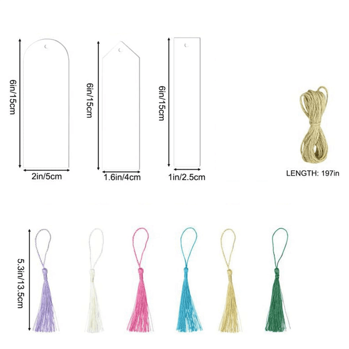 292Pcs Acrylic Bookmarks Blanks,Sublimation Acrylic Book Markers, DIY Crafts Projects Sublimation Accessories for Women