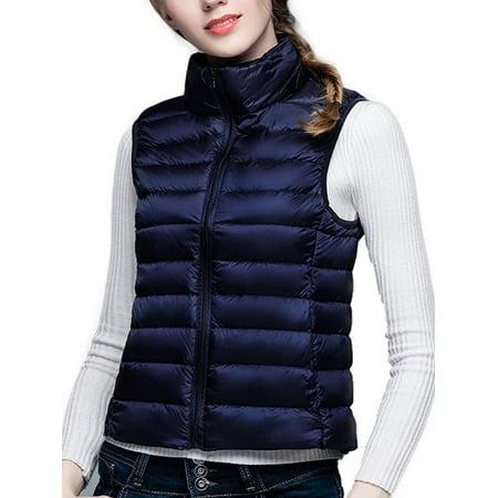 Plus Size Women Lightweight Water-Resistant Packable Down Vest Gilet ...