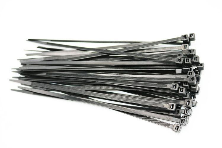 Cable Tie,8" x1/16",Black 18 lb./ 100 pk 