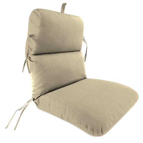 Jordan Manufacturing Sunbrella 45" x 22" Spectrum Sand Solid Rectangular Outdoor Chair Cushion with Ties and Hanger Loop