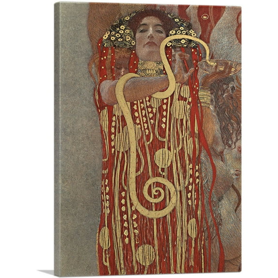 ARTCANVAS Medicine - Detail Showing Hygieia 1899 Canvas Art Print by Gustav Klimt - Size: 12" x 8" (0.75" Deep)
