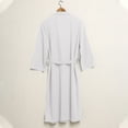 thumbnail image 4 of aohooy Cotton Waffle Robe Men Big and Tall 3/4 Sleeve Kimono Robe Casual V Neck Loungewear Sleepwear Bathrobe with Belt and Pockets for Spa Resort Home White,XL, 4 of 7