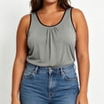 thumbnail image 4 of Qulqfy Flowy Women Tank Tops Solid Scoop Neck Sleeveless Plus Size Knit Beach Summer Casual Dressy Gray Graphic Shirts 2XL, 4 of 6