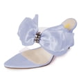 thumbnail image 4 of FSJ Women Sexy Cute Chiffon Pointed Open Toe Sandals Bow Slip On Stiletto High Heel Mules Daily Walking Party Dressy Shoes Size 5 Purple, 4 of 4