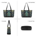 thumbnail image 6 of FORMRS Canvas Laptop Tote Bag for Women with 15.6" Computer Compartments Shoulder Handbag, Navy Blue Peacock Pattern, 6 of 7