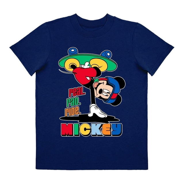 Playera Para Niño Disney Mickey Mouse Cuello Redondo Manga Corta Talla 4 Azul Marino