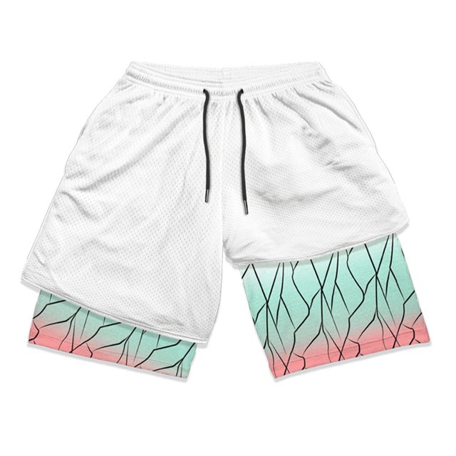 Pantalones cortos de doble capa para hombre, 2 en 1, secado rápido, transpirables, deportivos, de entrenamiento, ajustados